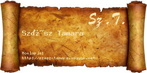 Szász Tamara névjegykártya